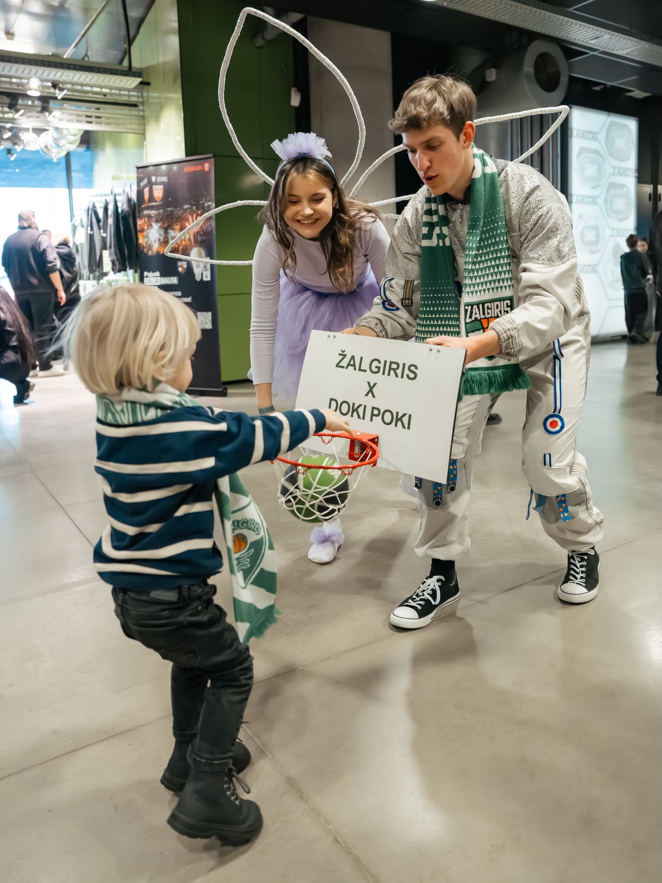 Here’s how we welcome our little Žalgiris fans 💚🤍 @bczalgiriskaunas x @dokipoki_personazai