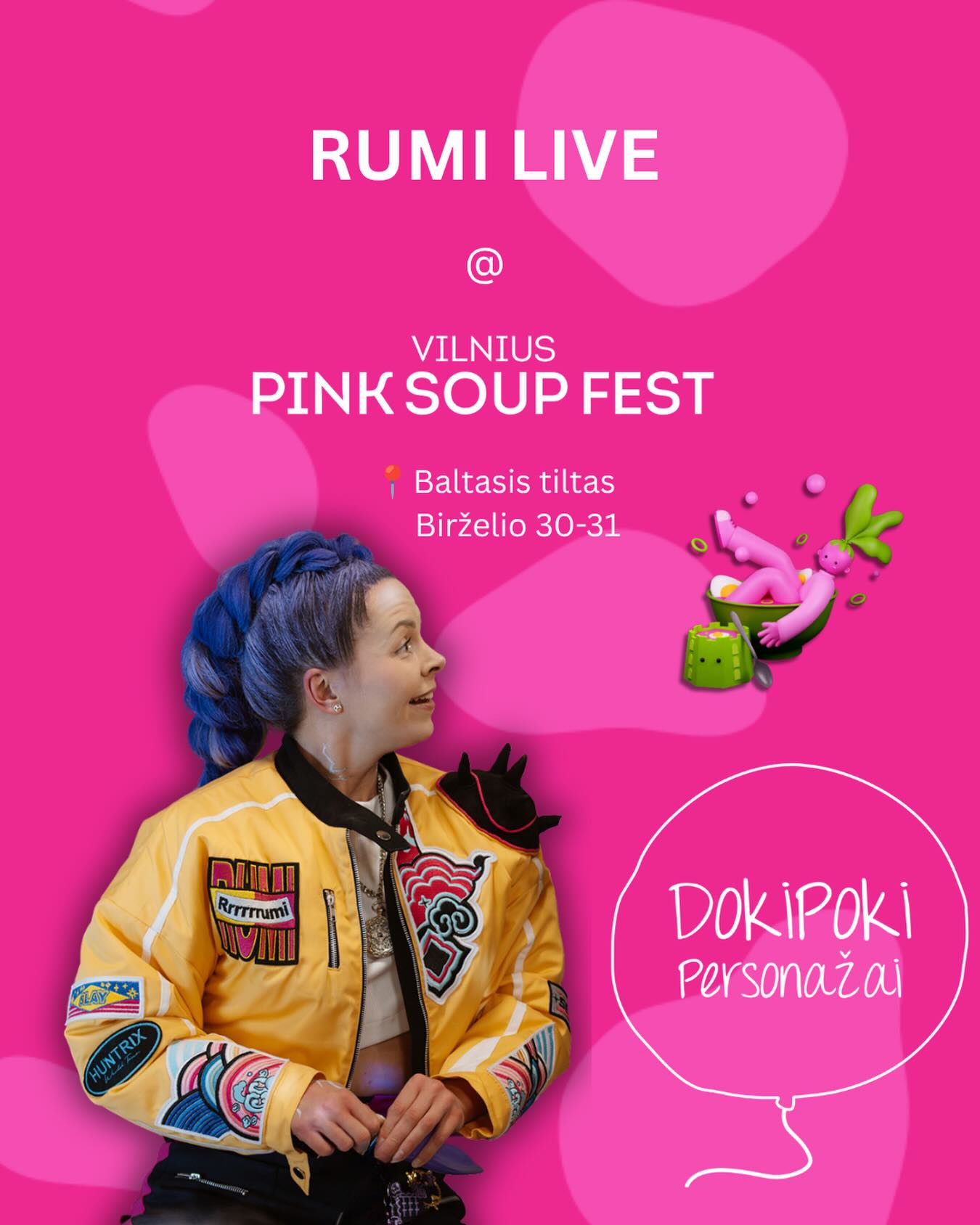 RUMI iš Demon Hunters Šaltibarščių festivalyje?! Tikraaai taip!!! @dokipoki_personazai paruošė mažiesiems fanams staigmenų 🤪🩷 . . . #pinksoupfest #šaltibarščiųfestivalis #renginiaišeimai #dokipoki #dokipokipersonazai