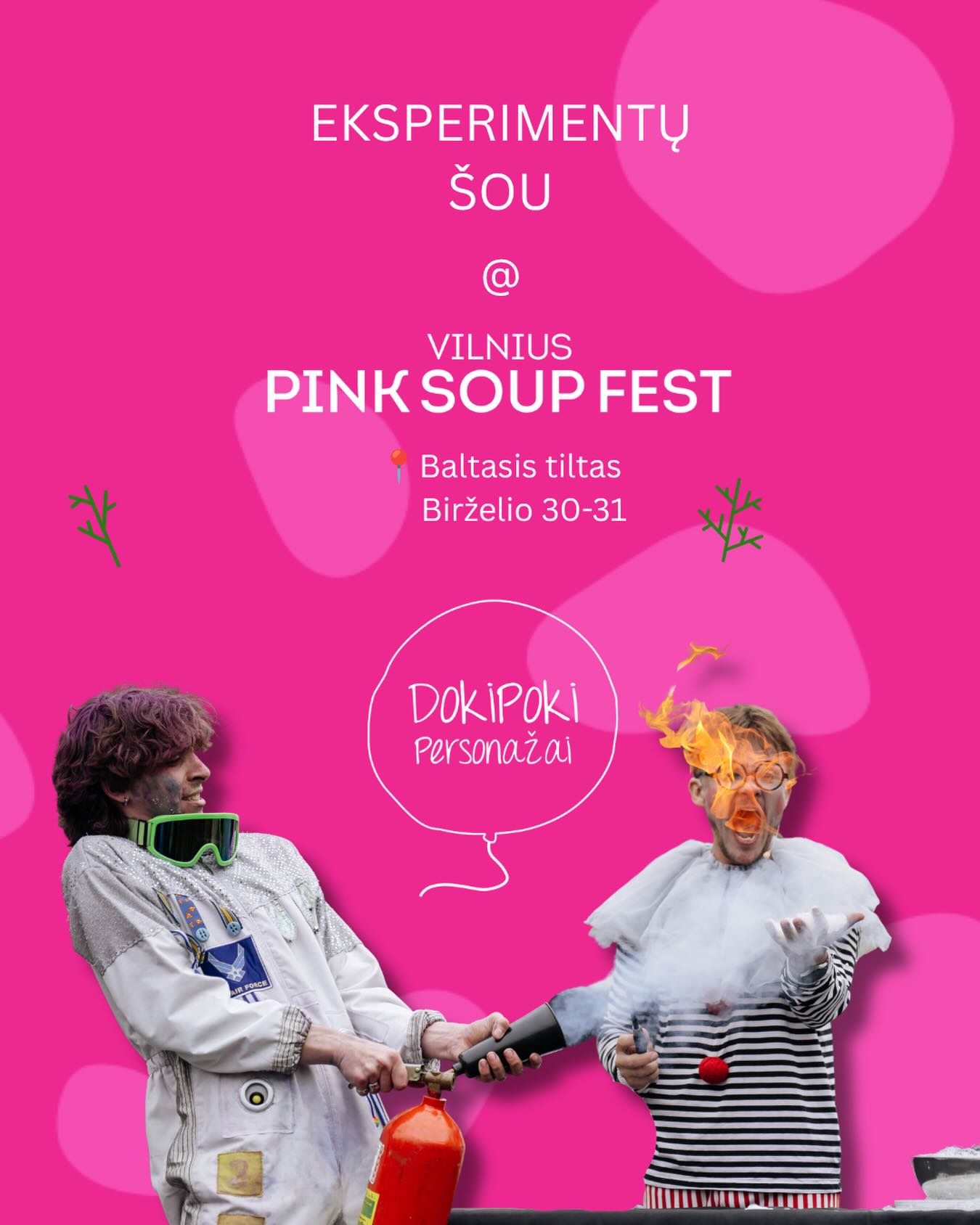 Susimatome jau šį savaitgalį VILNIUS PINK SOUP FEST 🩷 Prie Baltojo tilto cirko palapinėje vyks tikras eksperimentų šou su @dokipoki_personazai !!! . . . #pinksoupfest #šaltibarščiųfestivalis #renginiaišeimai #dokipoki #dokipokipersonazai